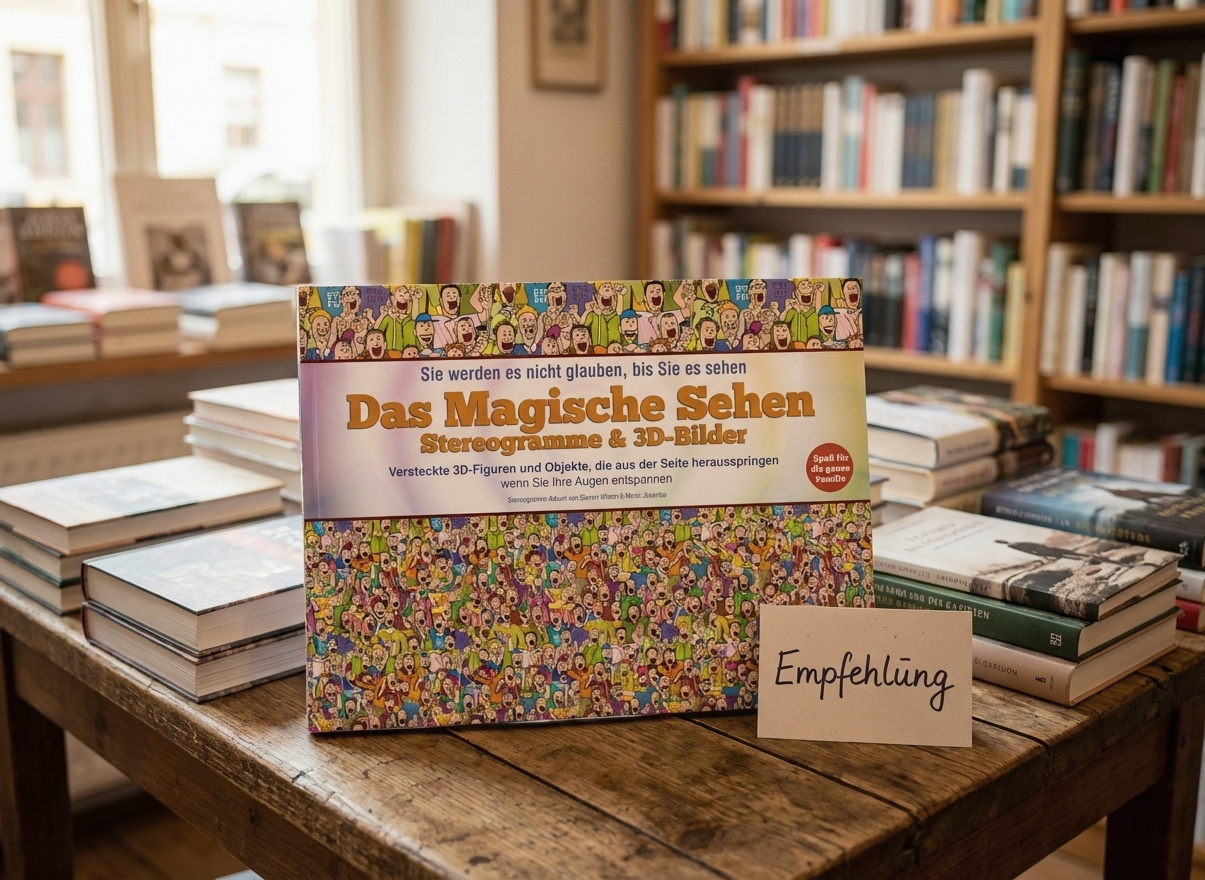 Das Magische Sehen stereogram book recommended in a German bookstore